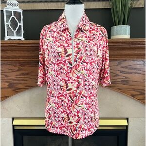 GG Blue Luxe Sport Paisley Golf Polo Shirt Size:‎ Large NWOT